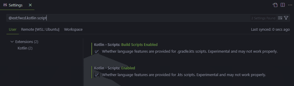 VSCode Kotlin Settings